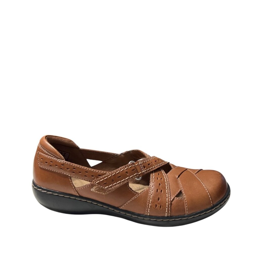 Clarks Collection Brown Leather Mary Janes Size 9